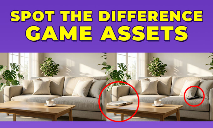 create find the difference images for your puzzle game