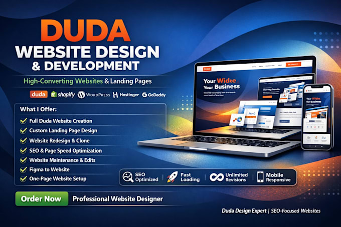 develop duda hostinger showit website landing page builder design redesign