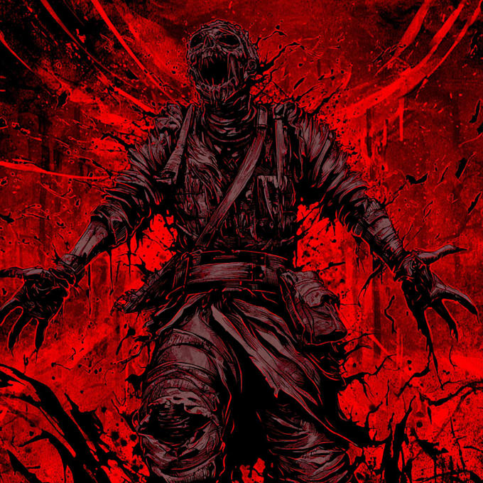 design an bloody horror illustration