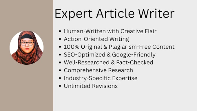 do article writing, SEO blog posts and content writing