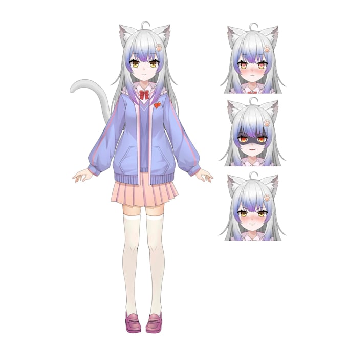 Design and rig male and female live2d anime 2d anime vtuber model for ...