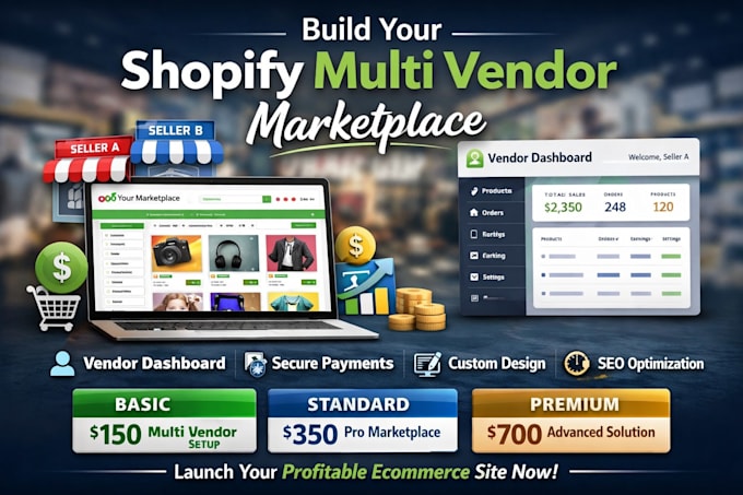 create shopify multi vendor ecommerce website build shopify multi vendor website