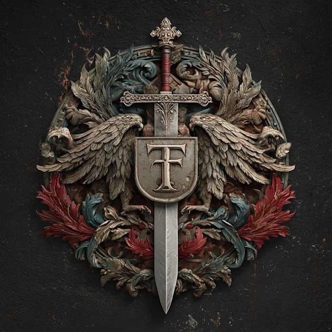 create a fantasy, rpg, medieval and rustic logo