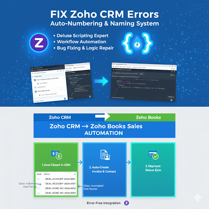 fix broken zoho CRM workflows and deluge errors