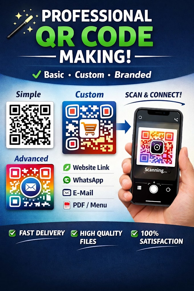 generate qr code with custom design with logo