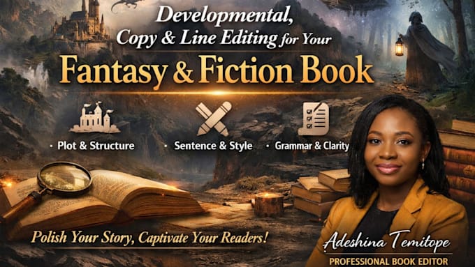 be developmental editor, copyeditor of memoir romance fantasy book