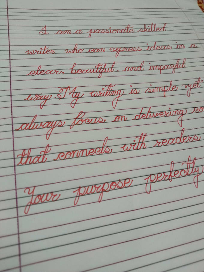 write beautiful cursive handwritten notes and letters