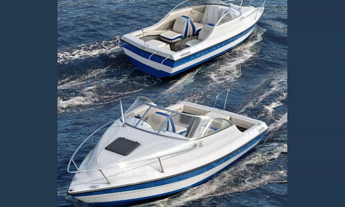 model realistic 3d ship or boat for visualization and 3d printing