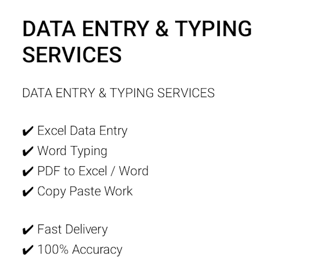 do accurate data entry, copy paste and web research