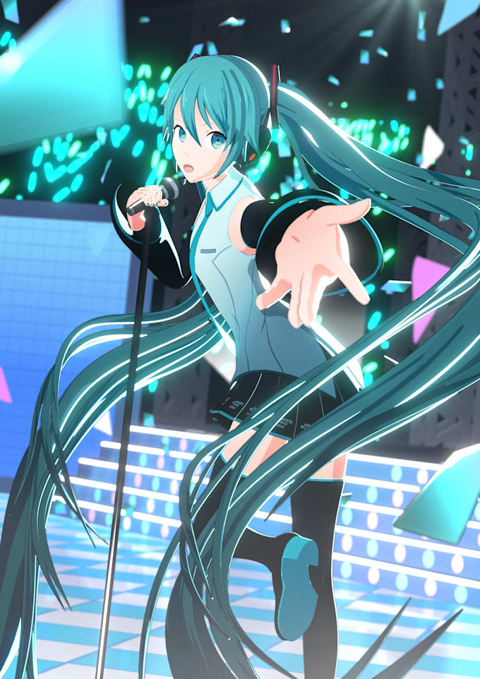 create 3d character in anime style and character for print