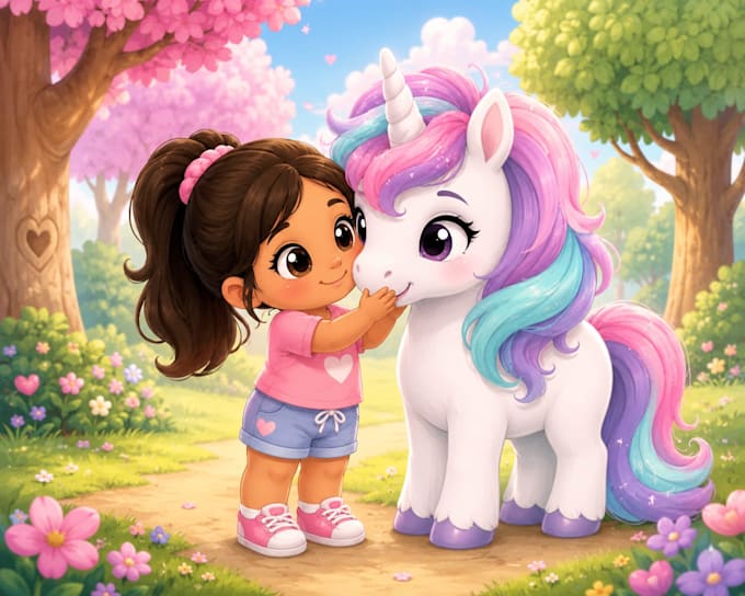 create cute childrens book style ai illustrations