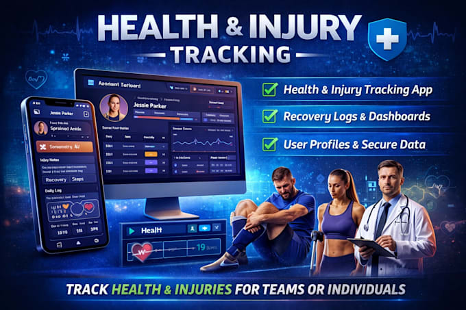 design and develop a health and injury tracking app system