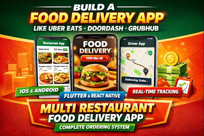 Build food delivery app, multi restaurant mobile app like uber eats ...