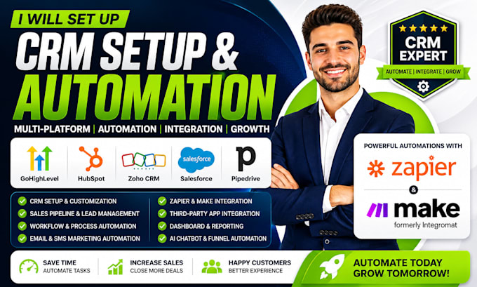 setup gohighlevel pipedrive hubspot salesforce monday zoho crm zapier automation
