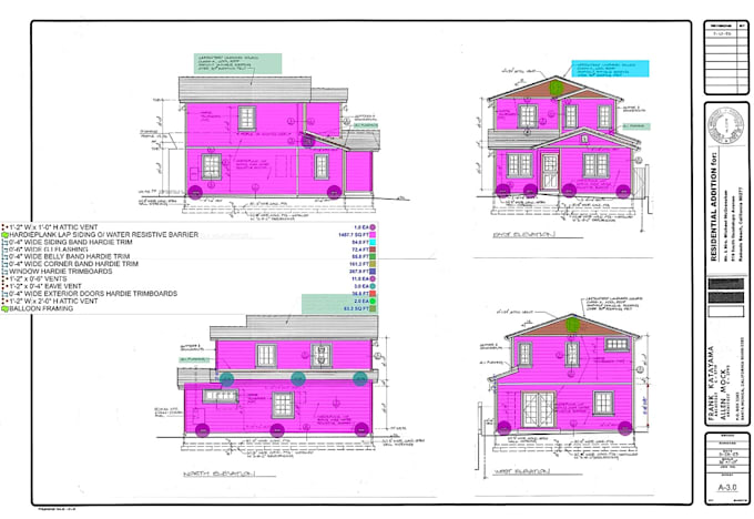 generate professional construction take offs and material lists