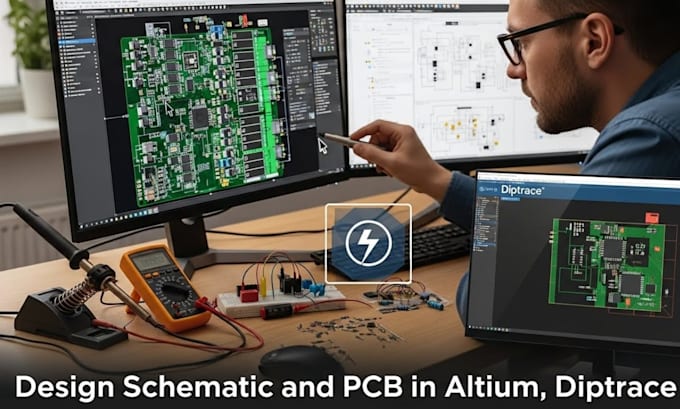 design schematic and pcb in altium, eagle, kicad, proteus and diptrace