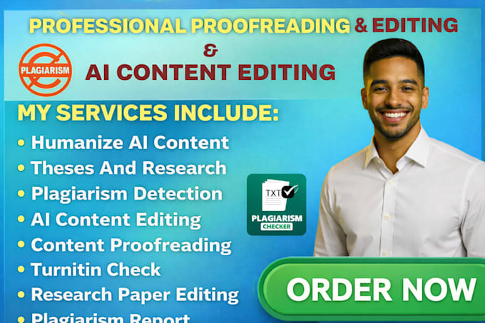 proofread, edit or humanize ai text, thesis dissertation essay research proposal