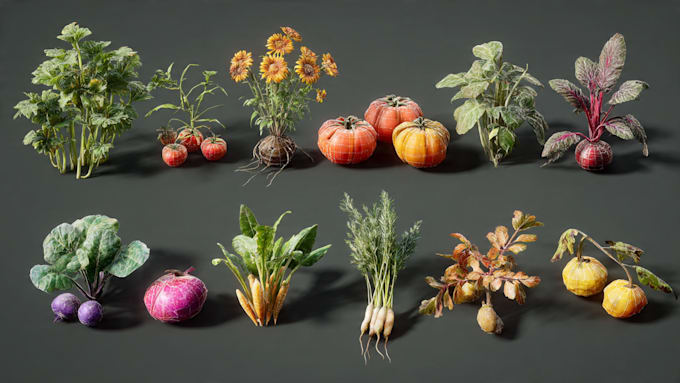 draw realistic plants, vegetables, fruits