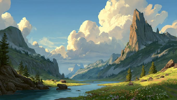 Do landscape illustration and background concept art by Jervontopkin ...
