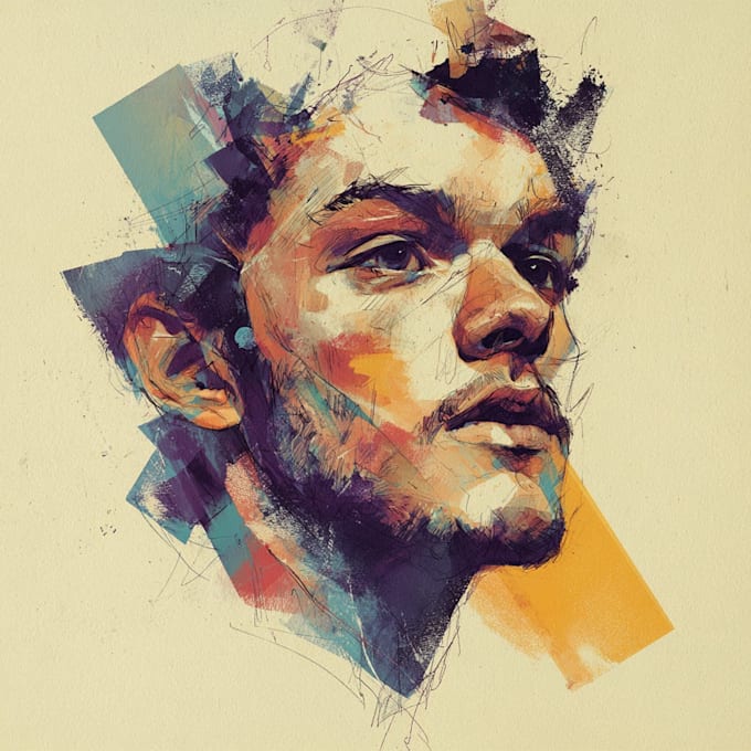 Illustrate people portraits in an expressive abstract style by ...