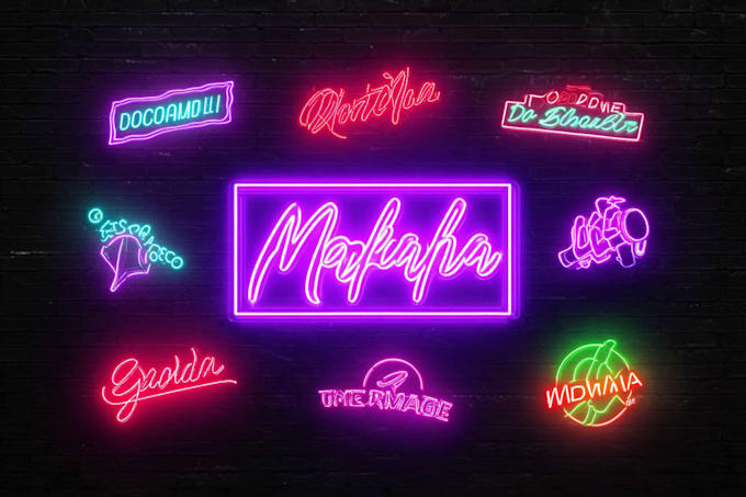 make a custom neon logo, sign, text, icon, glowing effect