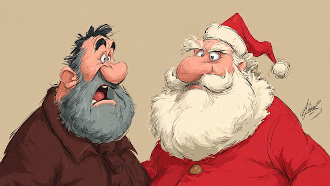 draw christmas cartoon caricature