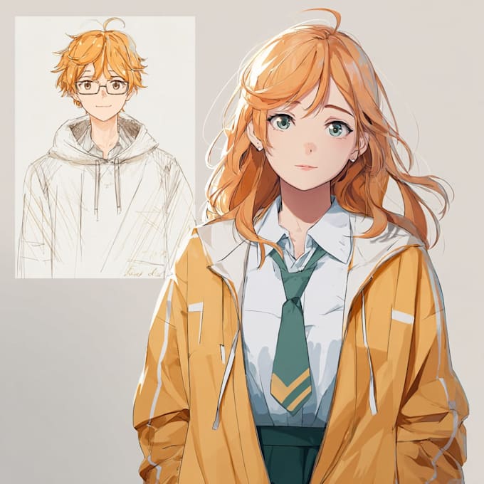 paint a character design in anime style