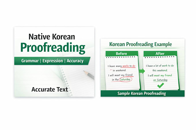 proofread korean text as a native speaker
