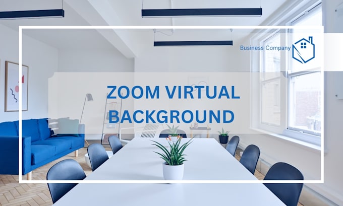 design realistic zoom virtual background  with your logo