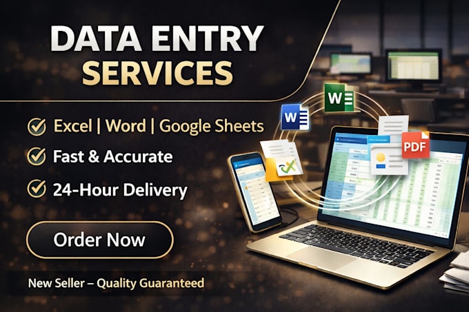 do fast and accurate data entry, PDF to excel, and data conversion