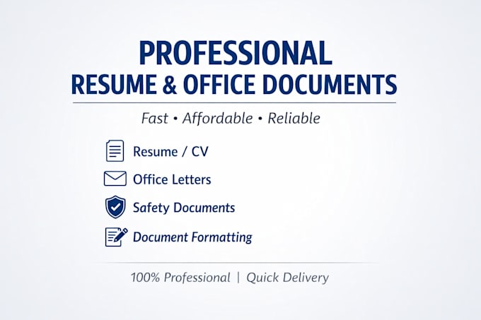 create professional resume, CV and office documents