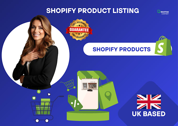 do a shopify listing and data entry