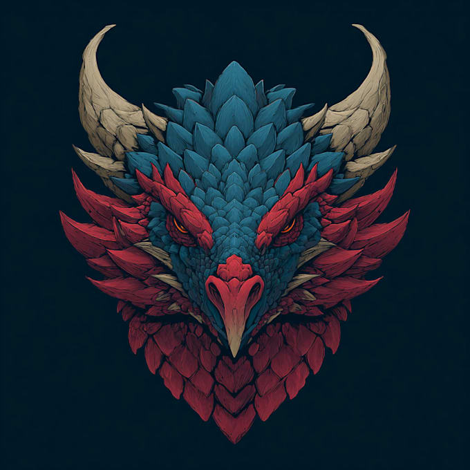 draw a beasts, monsters, fantasy logo or illustrations