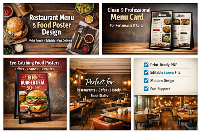 Design professional restaurant menu card and food posters by ...