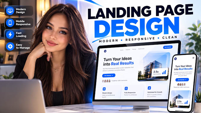 design a high converting landing page and web app UI for you