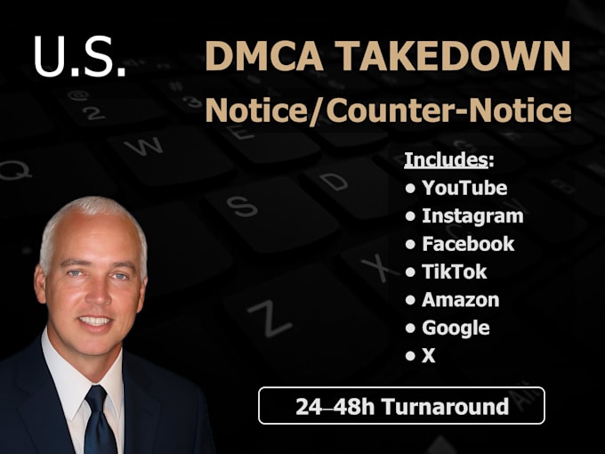 send a dmca takedown notice by us attorney
