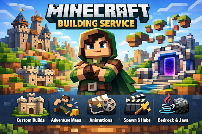 create custom minecraft builds, maps, parkour and animations for servers