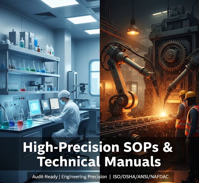 write professional sops, manuals, and industrial equipment documentation