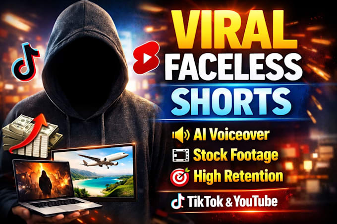 create viral faceless tiktok and youtube shorts