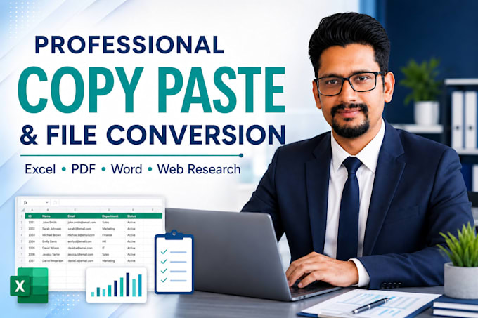 do any copy paste and pdf to excel job
