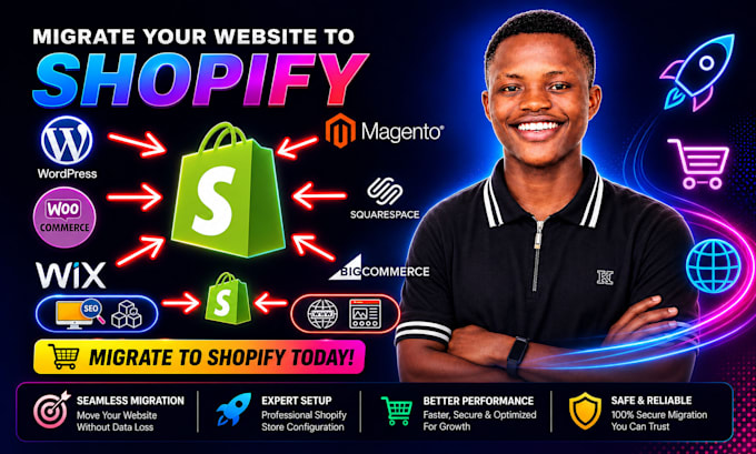 migrate wordpress to shopify store, wix website migration, square to shopify SEO