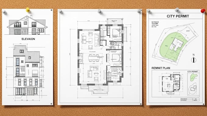 Deliver revit autocad floor plans elevations permit ready drawings city ...