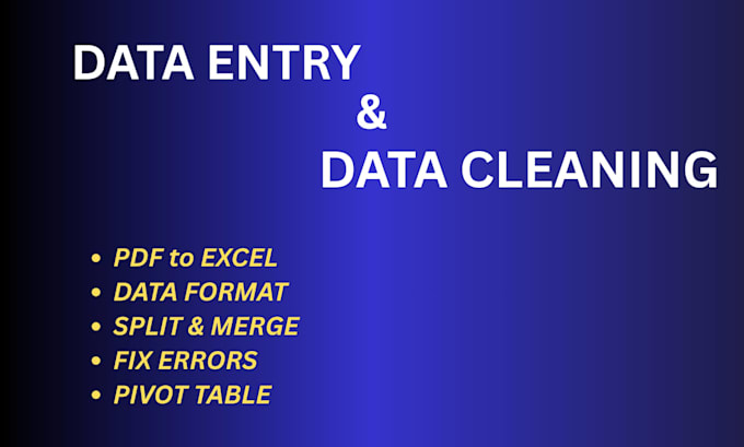 excel data cleaning, merge, split and pivot table expert