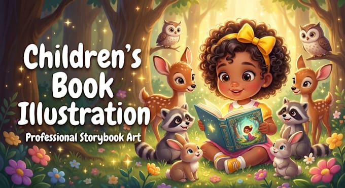 create a professional children book illustrations for storybooks