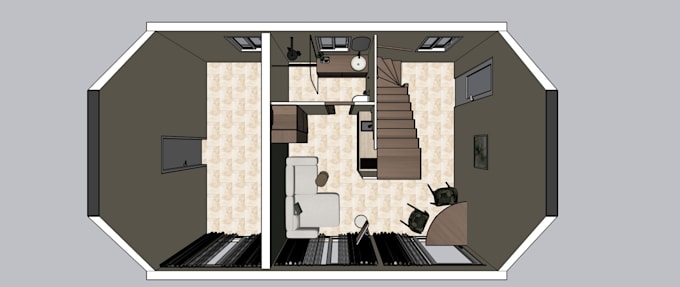 model your project in sketchup based on your floor plan