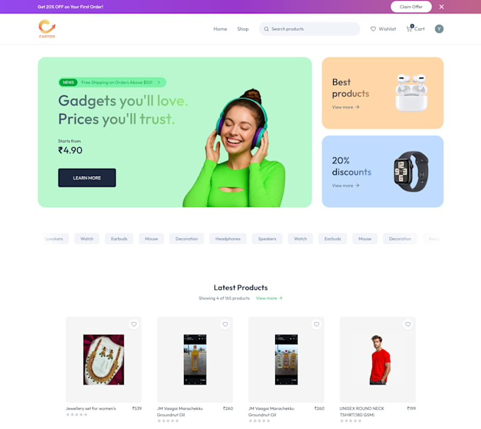 develop your website, fullstack application, or e commerce