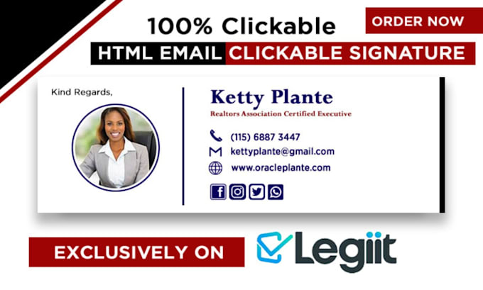 make clickable HTML email signature for gmail outlook, an apple mail, html gmail