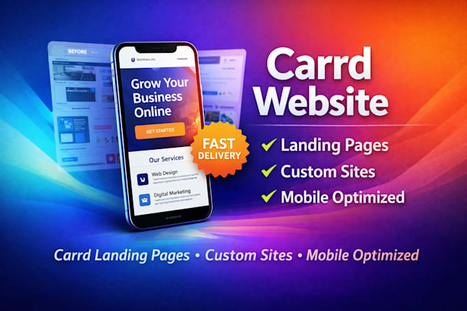 design or redesign modern carrd website portfolio and landing page for business