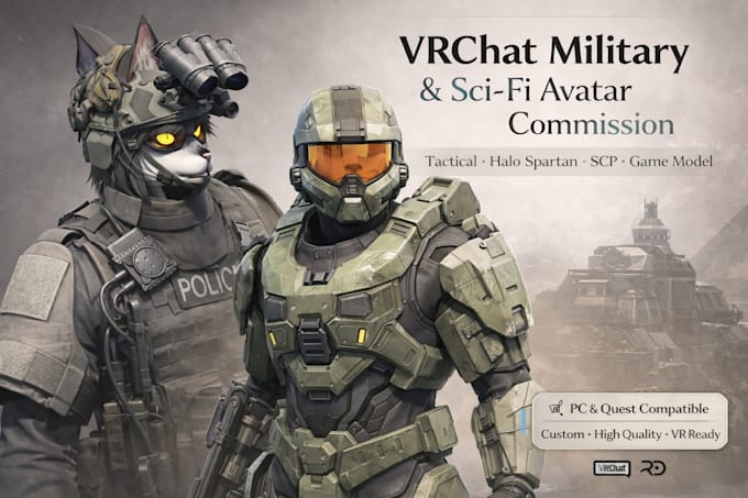 Make vrchat avatar military halo spartan scp vrc avatar vr character ...