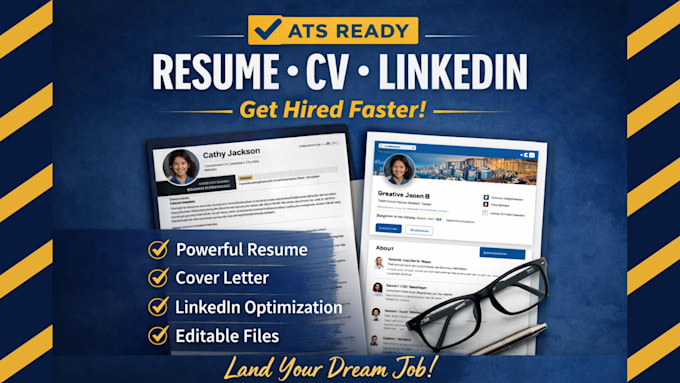 Design ats friendly resume cv optimize your linkedin profile ...